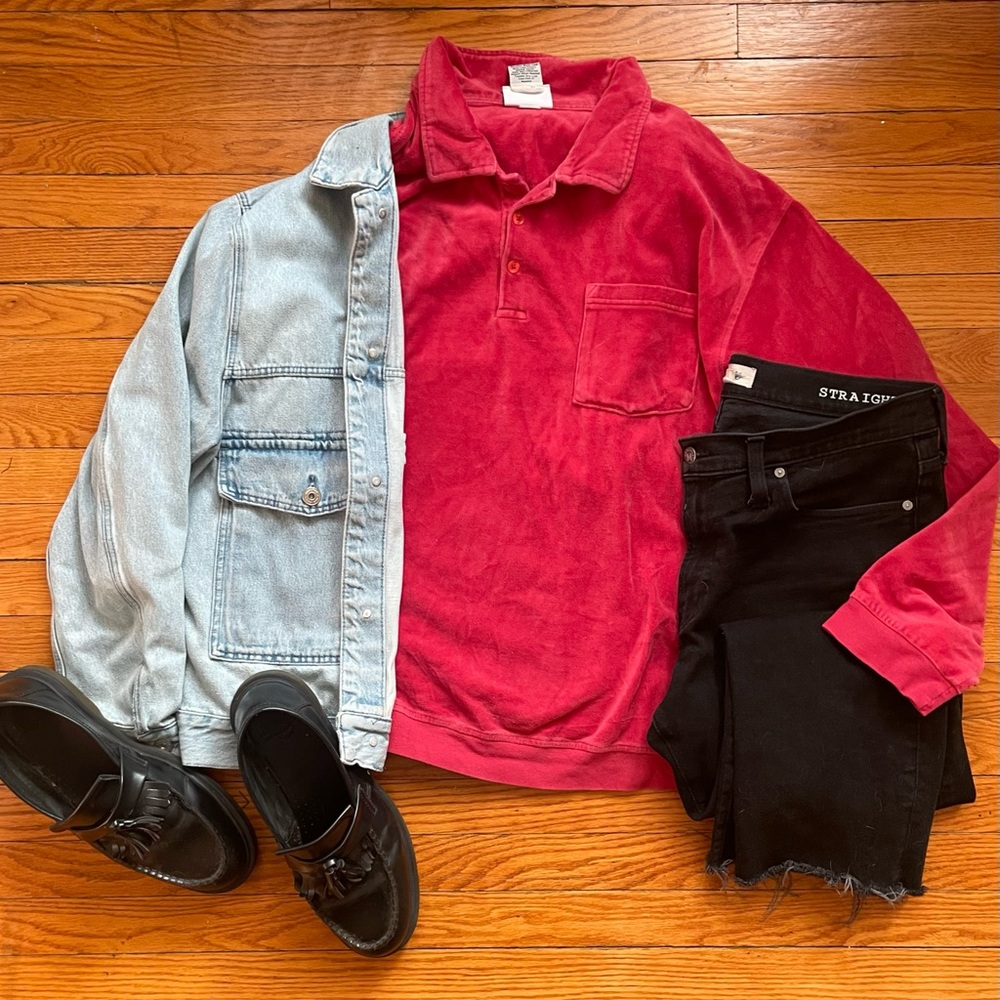 Irving Park Vintage Oversized Velour Polo